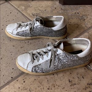 Golden Goose silver glitter sneakers size 39